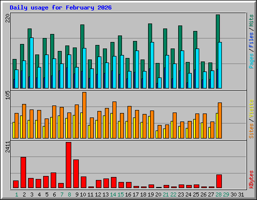 Daily usage for February 2026