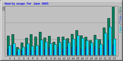 Hourly usage for June 2025