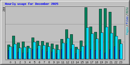 Hourly usage for December 2025